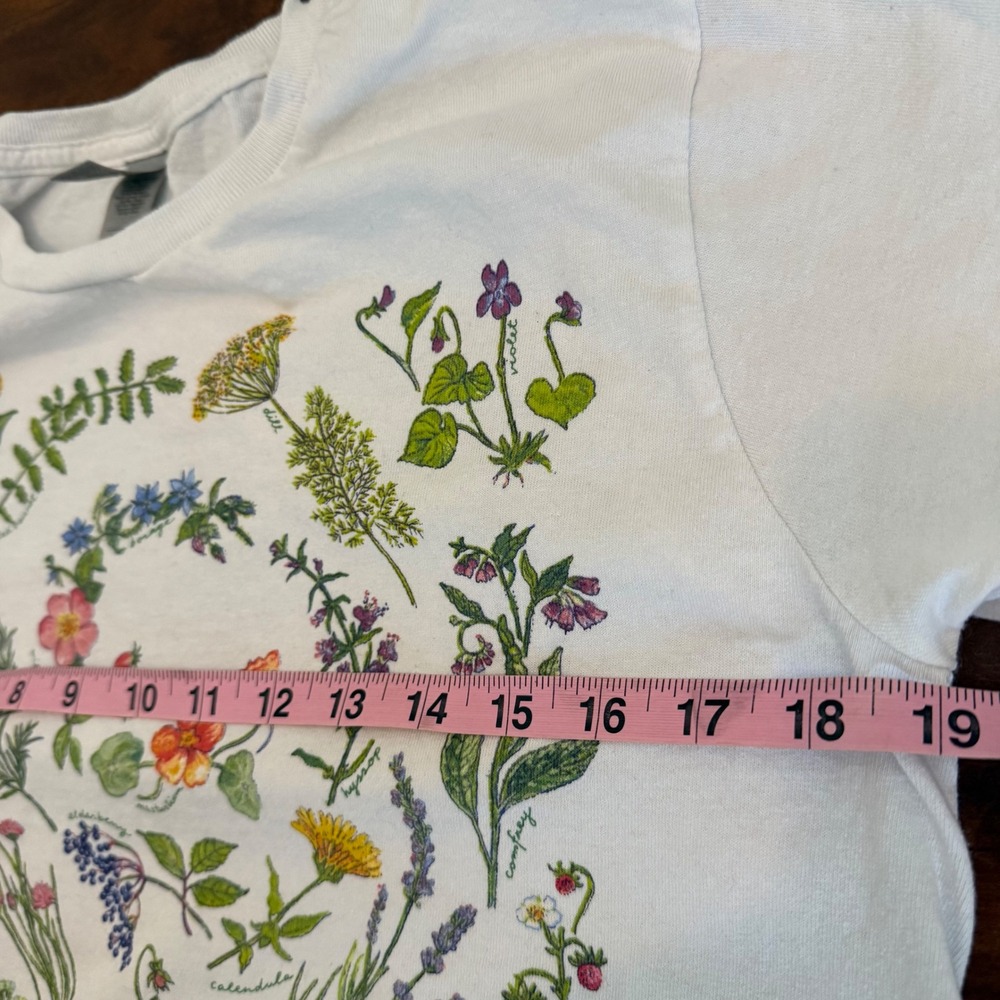 Liberty Graphics Beneficial Herbs Botanical White Cotton Graphic T-Shirt Medium - Picture 6 of 7
